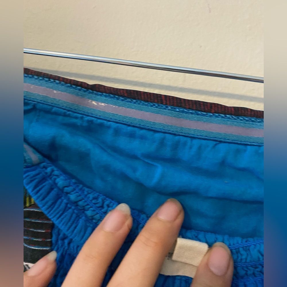 Silence & Noise, Blue Strapless Mini with Boho Print across edges, Size M - Picture 3 of 9